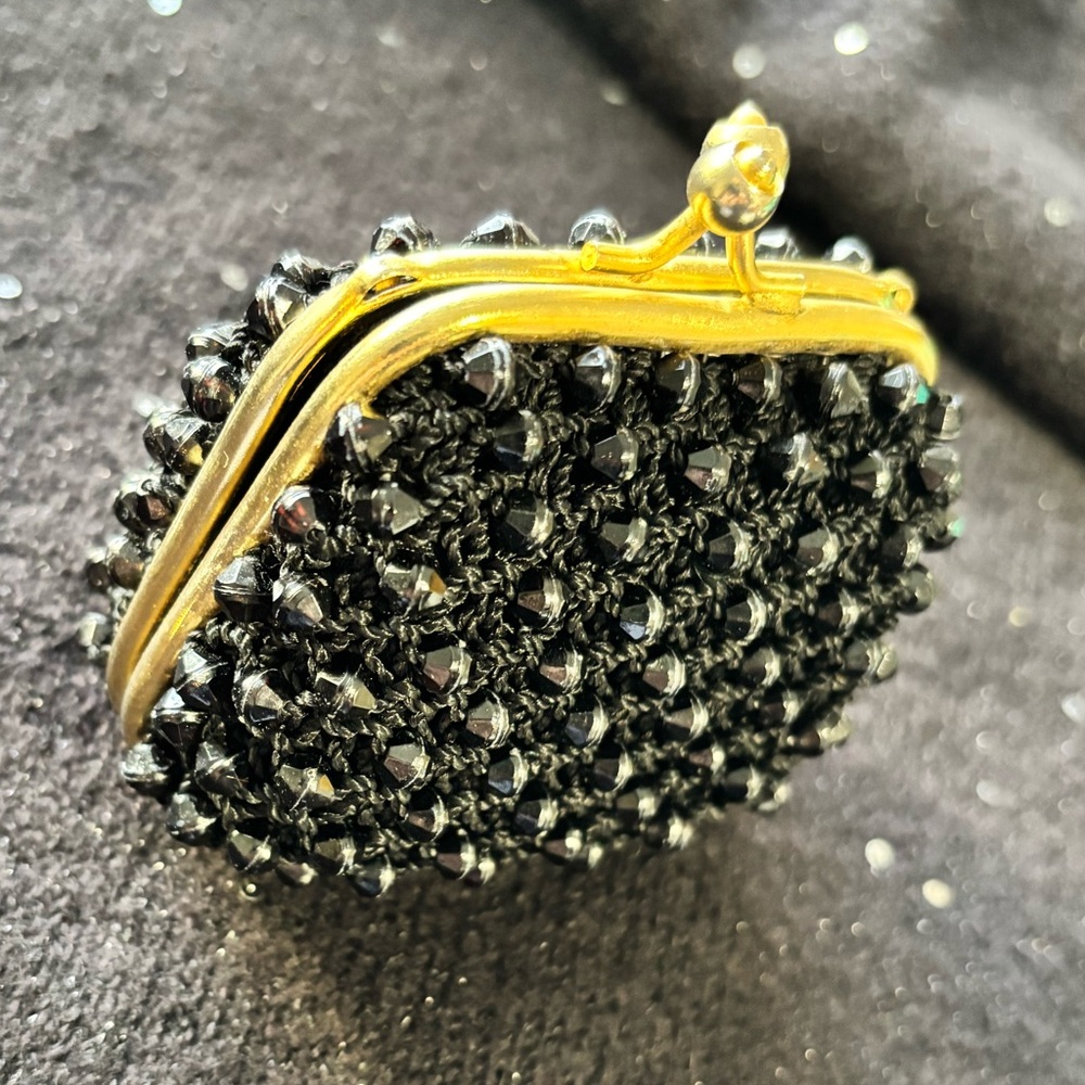The most ADORABLE beaded kiss lock TINY MINI coin purse JEWELRY BOX handbag - Picture 7 of 9